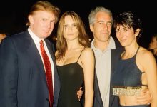 Donald Trump with wife Melania Trump, Jeffrey Epstein and Ghislaine Maxwell. Davidoff Studios/Getty Images